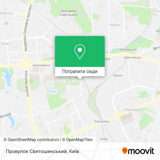 Карта Провулок Святошинський