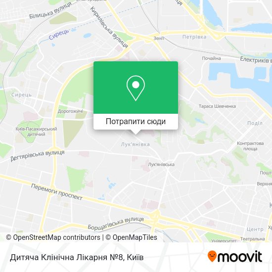 Карта Дитяча Клінічна Лікарня №8