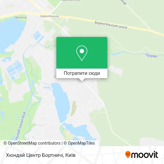 Карта Хюндай Центр Бортничі