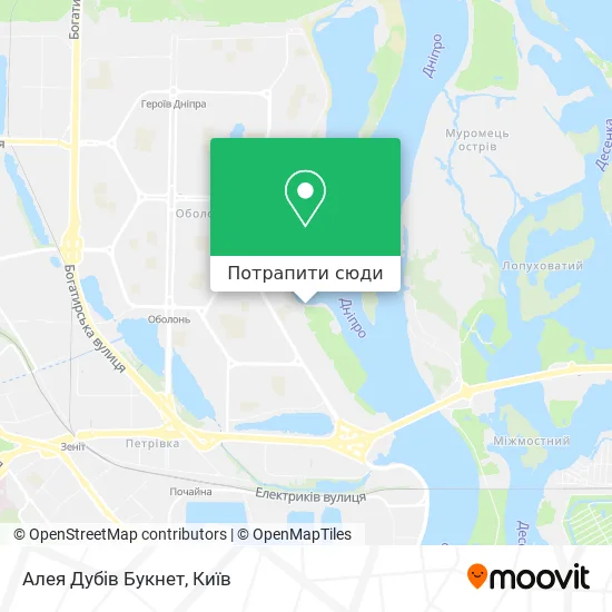 Карта Алея Дубiв Букнет