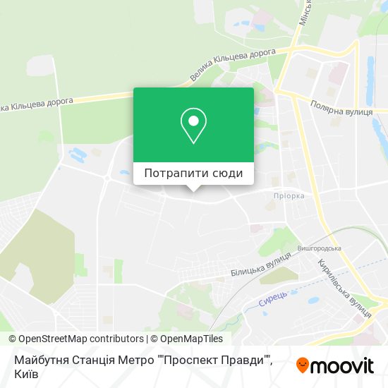 Карта Майбутня Станція Метро ""Проспект Правди""