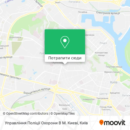 Карта Управління Поліції Охорони В М. Києві
