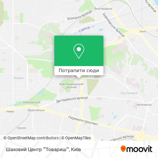 Карта Шаховий Центр ""Товариш""
