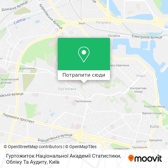 Карта Гуртожиток Національної Академії Статистики, Обліку Та Аудиту