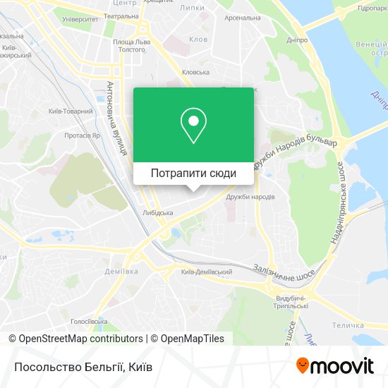 Карта Посольство Бельгії