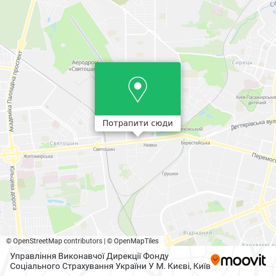 Карта Управління Виконавчої Дирекції Фонду Соціального Страхування України У М. Києві