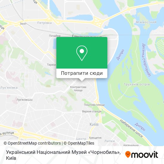 Карта Український Національний Музей «Чорнобиль»