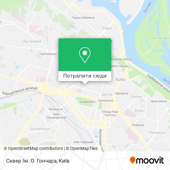 Карта Сквер Ім. О. Гончара