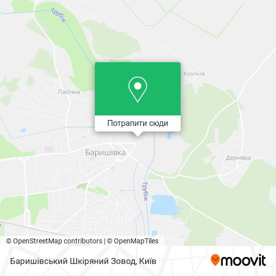 Карта Баришівський Шкіряний Зовод