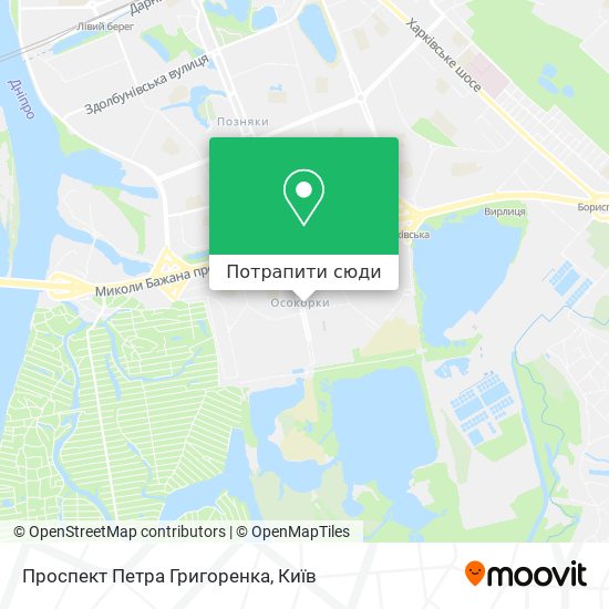 Карта Проспект Петра Григоренка