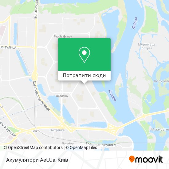 Карта Акумулятори Aet.Ua