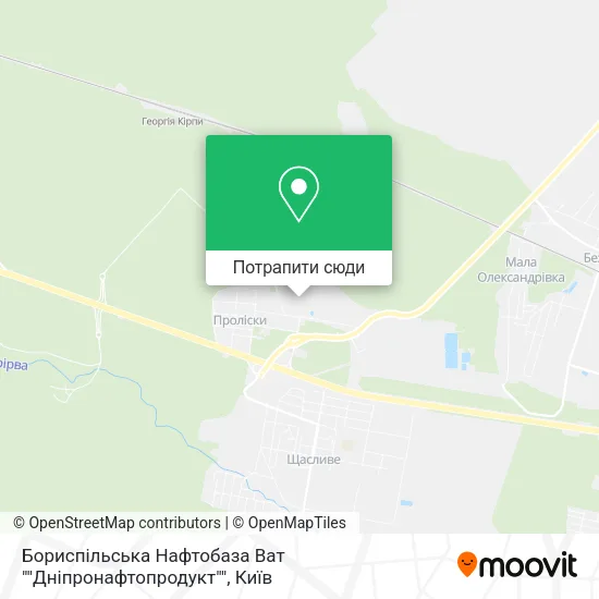 Карта Бориспільська Нафтобаза Ват ""Дніпронафтопродукт""
