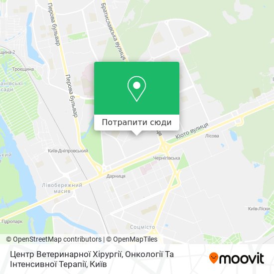 Карта Центр Ветеринарної Хірургії, Онкології Та Інтенсивної Терапії