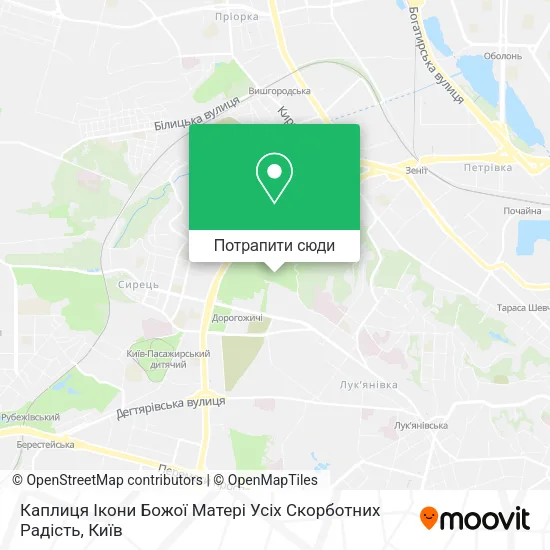 Карта Каплиця Ікони Божої Матері Усіх Скорботних Радість