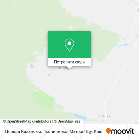 Карта Церква Казанської Ікони Божої Матері Пцу