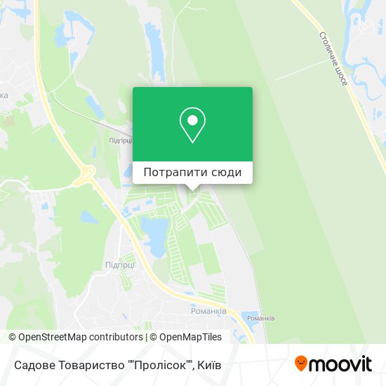 Карта Садове Товариство ""Пролісок""