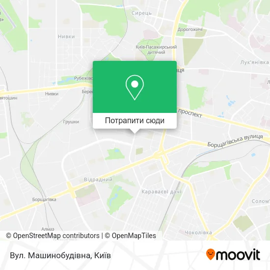 Карта Вул. Машинобудівна