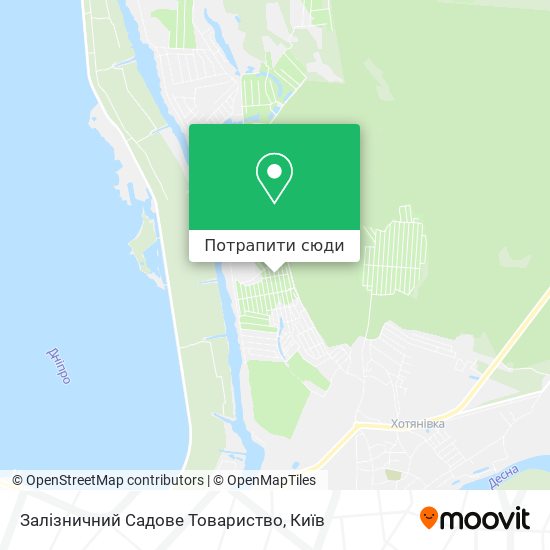 Карта Залізничний Садове Товариство