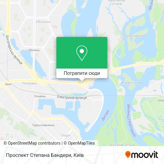 Карта Проспект Степана Бандери