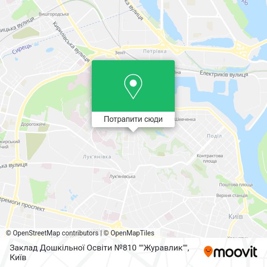 Карта Заклад Дошкільної Освіти №810 ""Журавлик""