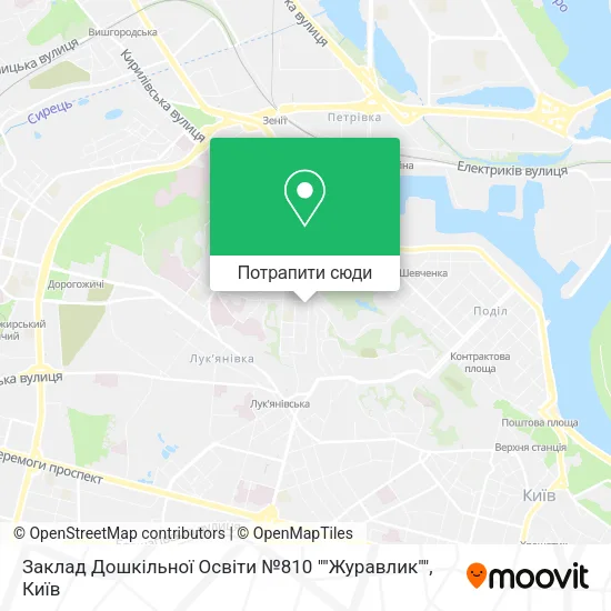 Карта Заклад Дошкільної Освіти №810 ""Журавлик""