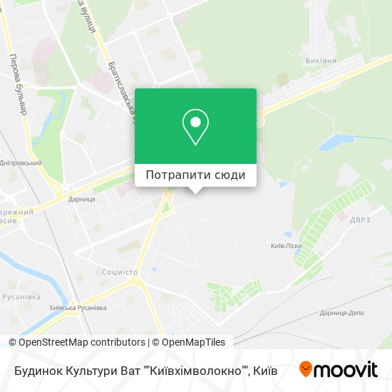 Карта Будинок Культури Ват ""Київхімволокно""