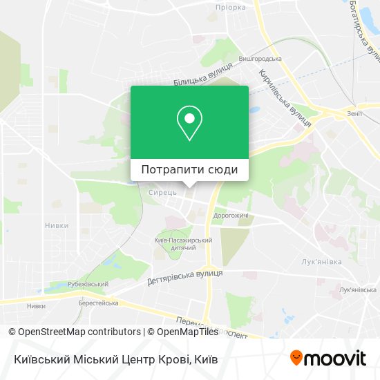 Карта Київський Міський Центр Крові