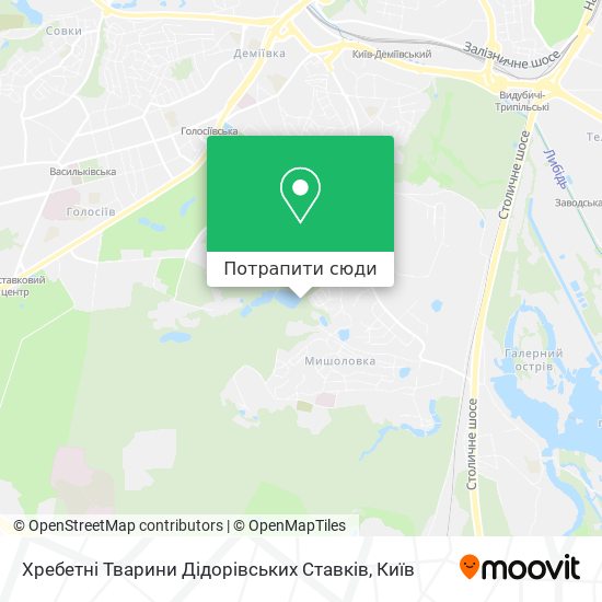 Карта Хребетні Тварини Дідорівських Ставків