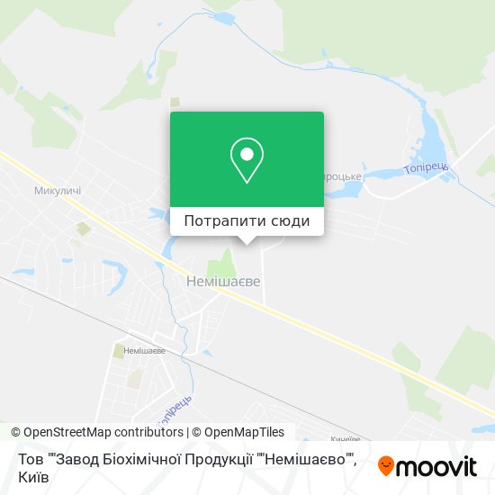 Карта Тов ""Завод Біохімічної Продукції ""Немішаєво""