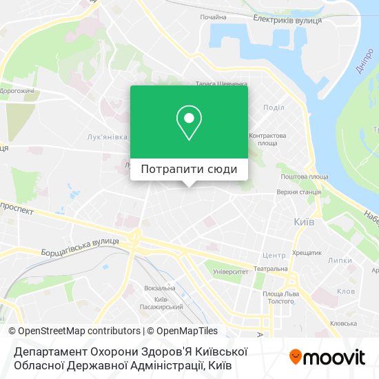 Карта Департамент Охорони Здоров'Я Київської Обласної Державної Адміністрації