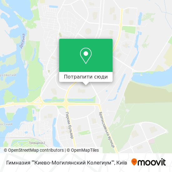 Карта Гимназия ""Киево-Могилянский Колегиум""