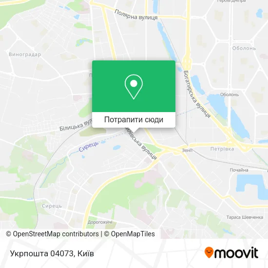 Карта Укрпошта 04073