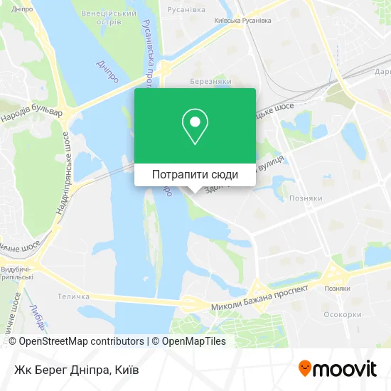Карта Жк Берег Дніпра