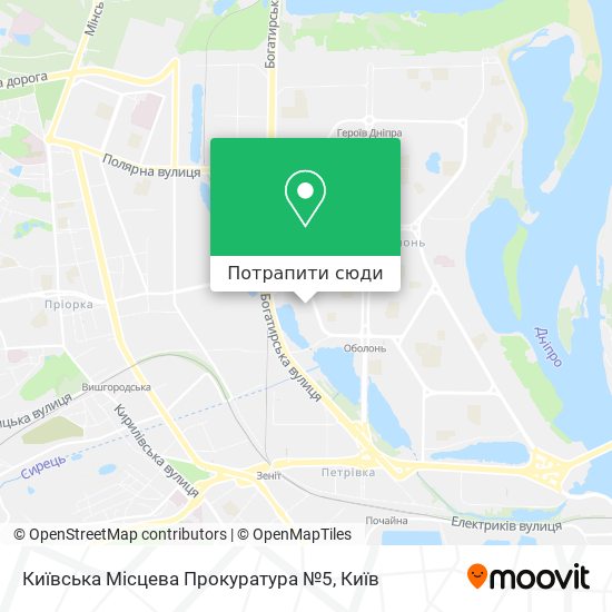 Карта Київська Місцева Прокуратура №5