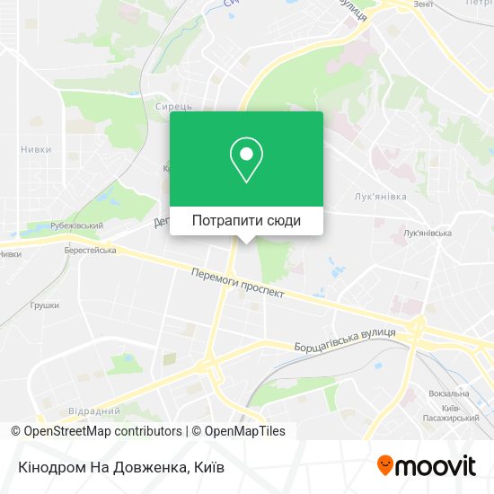 Карта Кінодром На Довженка