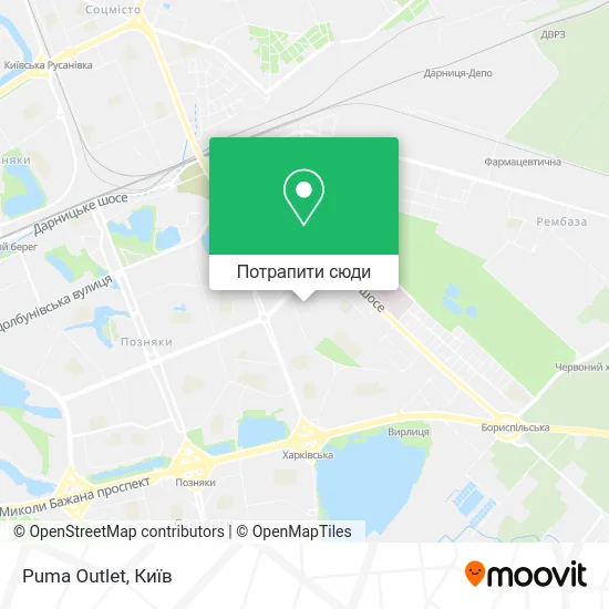 Карта Puma Outlet