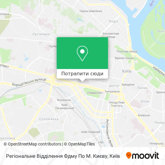 Карта Регіональне Відділення Фдму По М. Києву