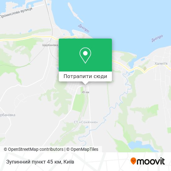 Карта Зупинний пункт 45 км