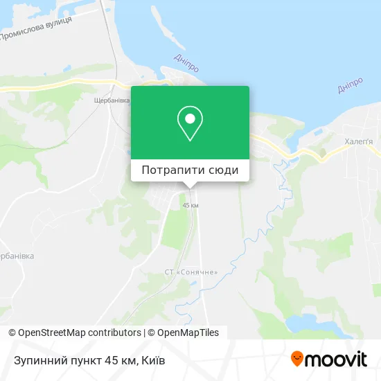 Карта Зупинний пункт 45 км