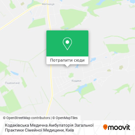 Карта Кодаківська Медична Амбулаторія Загальної Практики Сімейної Медицини