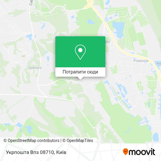 Карта Укрпошта Впз 08710