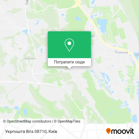 Карта Укрпошта Впз 08710