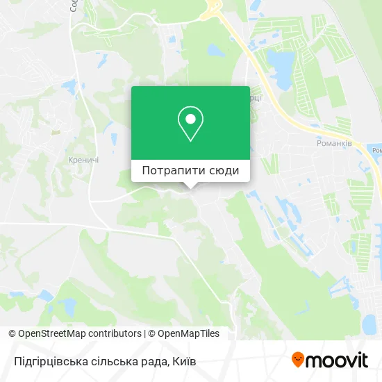 Карта Підгірцівська сільська рада