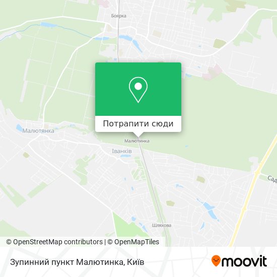 Карта Зупинний пункт Малютинка