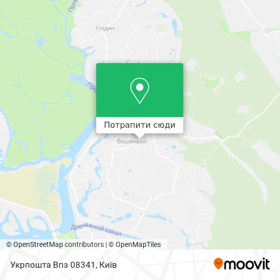 Карта Укрпошта Впз 08341