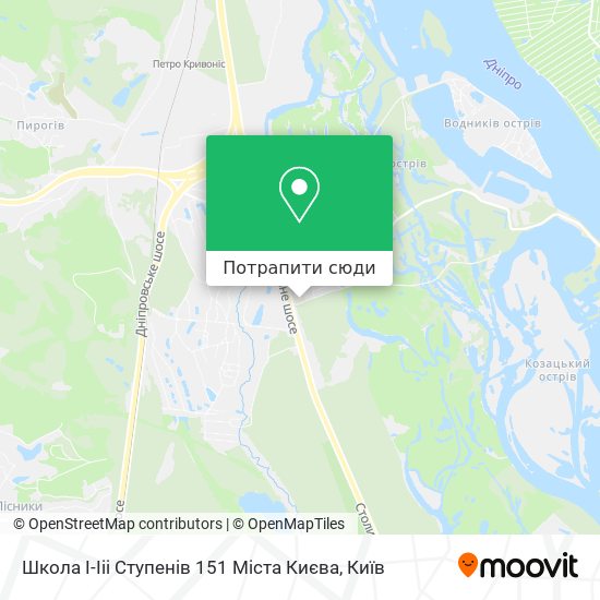 Карта Школа І-Ііі Ступенів 151 Міста Києва