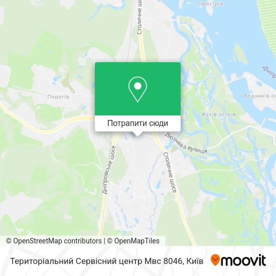 Карта Територіальний Сервісний центр Мвс 8046