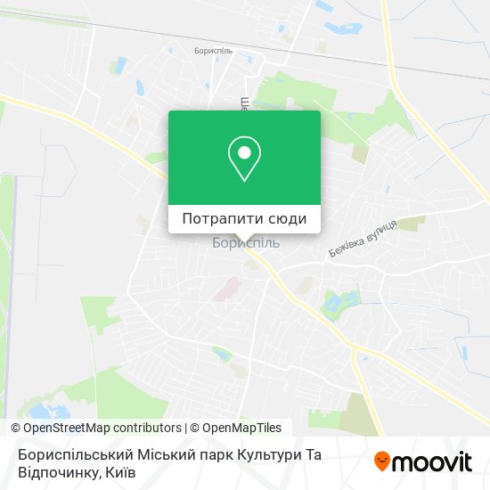 Карта Бориспільський Міський парк Культури Та Відпочинку