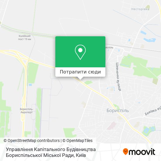 Карта Управління Капітального Будівництва Бориспільської Міської Ради