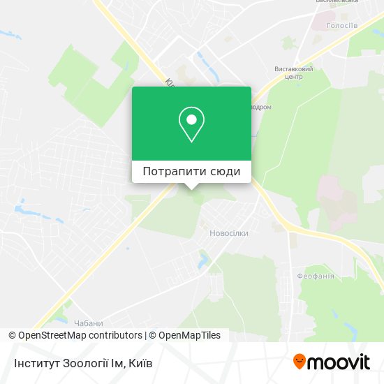 Карта Інститут Зоології Ім
